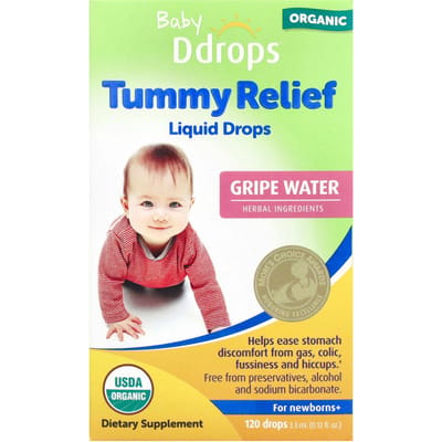 Ddrops, Bébé, Gouttes Liquides Bio pour Soulager les Coliques, Nouveau-né+, 120 Gouttes, 0,12 fl oz (3.3 ml)
