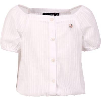 River Woods Shirt Shsl Smock Hem White Maat: 12 | Overhemden Outlet | Unisex | Wit