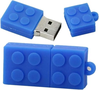 Bouwsteen brick usb stick 8gb blauw - Blok usb stick, brick usb stick, bouwsteen usb stick, sinterklaas cadeautjes