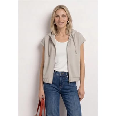 Silk-Look vest met capuchon