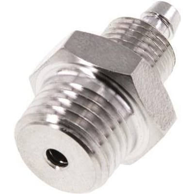 6x4 & 1/4''NPT RVS 1.4571 Rechte Opsteekkoppeling Buitendraad