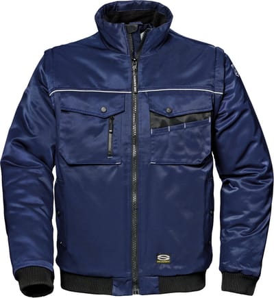 SIR SAFETY PATRIOT Gevoerde Werkjas HEREN Veiligheidsjas Donkerblauw - Reflecterend - Afneembare Mouwen - Fleece Voering