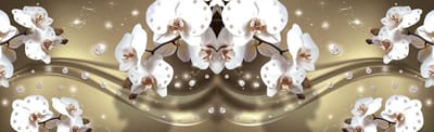 Fotobehang Vlies Orchideeën, Bloemen | Wit | GROOT 832x254cm