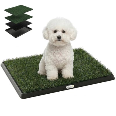 PawHut Honden Toilet-Kunststof-63L x 50,5B x 3,5H cm-Zwart
