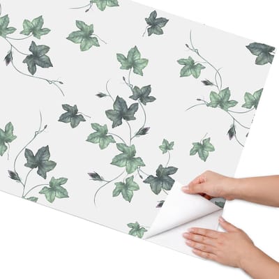 Coloray Meubel Wrap Folie - Groente Meubelfolie - 75x150 cm - Wrapfolie Keuken Klimopbladeren - Decoratiefolie - Naturalistisch Meubelfolie - Meubel Wrap Folie - Woonkamer decoratie - Bloemen en planten