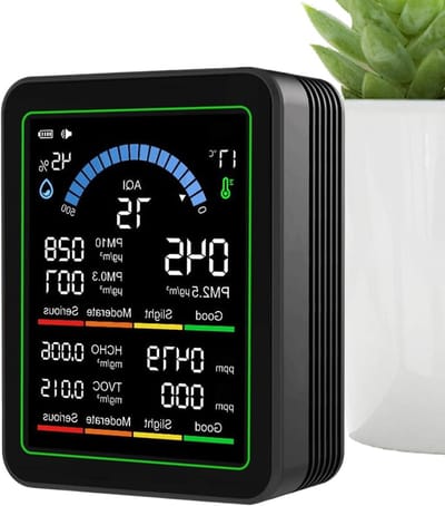 Luchtkwaliteitsmonitor - Detectiemeter Lucht - Schone Lucht - Sensortechnologie - 98 cm breed - Zwart