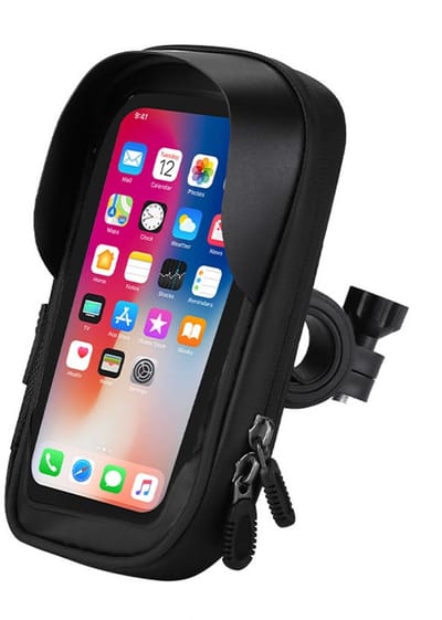EXCITAT Fietstelefoonhouder - Fietsnavigatiehouder - 360° draaibaar - met zonneklep - Zwart