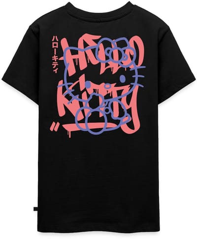 Hello Kitty Met Graffiti-Stijl Lettertype Premium T-Shirt Tiener