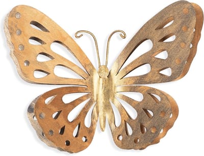 Woondecoratie - Decoratief Metalen Wandaccessoire - Veelkleurig Ontwerp - Perfect voor Elke Ruimte 32x29x0.15cm