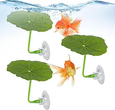 Kunstmatige lotusbladeren - 3 stuks - Hangmat van lotusbladeren voor betta - Aquariumdecoratie - Zachte decoratieve mat voor aquarium - Praktische rustplaats voor betta - Geschikt om te rusten, zich te verstoppen en te spelen - Groen
