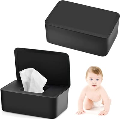 Set van 2 vochtige doekdozen, dispenser voor natte doekjes, tissuebox met deksel voor baby en toiletpapier