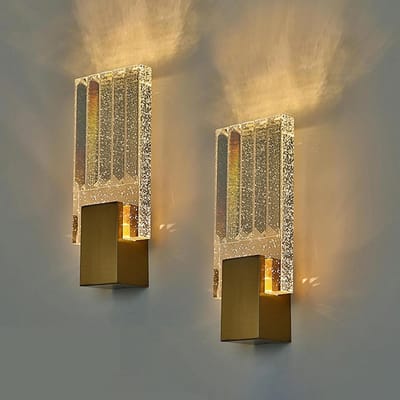 Kristallen Wandlamp - Gouden Muurverlichting - Sfeervol Interieur - Drie Kleurmodi - Hoogte 34cm - Goud