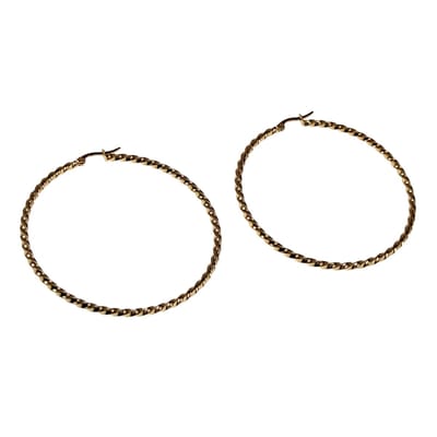 ∅60 mm Oorringen Dames - Verguld RVS - Goudkleurig - Gedraaide Oorbellen