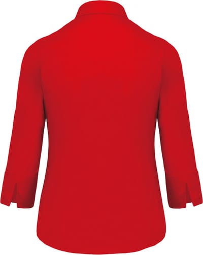 Kariban Overhemd in onderhoudsvriendelijk polykatoen-popeline 3/4-mouwen dames K558 - Classic Red - L