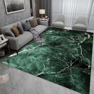 Smaragdgroen Tapijt Marmer Goud Marmer Woonkamer Slaapkamer Keukenruimte Abstracte Vloermat Binnen Vloerkleed Retro Huis Decoratief 80*120cm