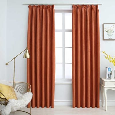 vidaXL - Gordijnen - verduisterend - met - haken - 2 - st - 140x175 - cm - roestkleurig