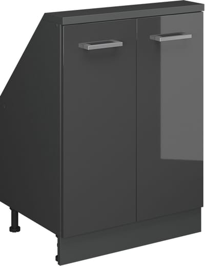 Vicco Rion Kast voor schuine wand – met 2 deuren Antraciet hoogglans/antraciet