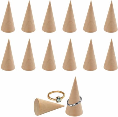 Houten Ringhouders Set van 12 Stuks, Organisatoren voor Sieraden, Display Stand voor Ringen, Perfect voor Tentoonstellingen en Winkels