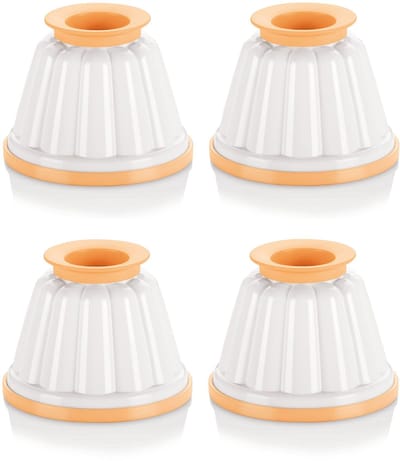 Unyqoos ® Stijlvolle Puddingvormpjes voor Creatieve Dessertcreaties van Hoogwaardig Kunststof in Wit en Geel