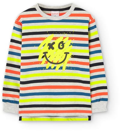 Boboli Knit Striped T-shirt Met Lange Mouwen Veelkleurig 6 Years Jongens