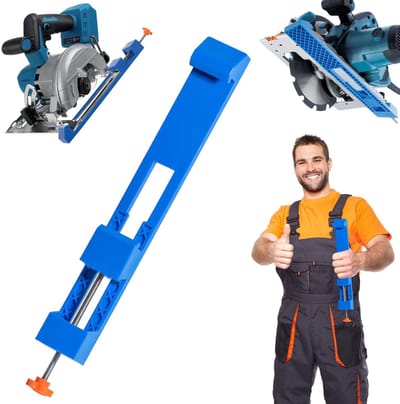 Verstelbare geleider voor de zaagmachine, nieuwe elektrische positioneringsklem voor cirkelzaagfrees, precisiegeleider voor houtzagen voor nauwkeurige zaag- en freeswerkzaamheden (blauw)