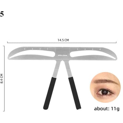 Roestvrij Stalen Wenkbrauwliniaal Wenkbrauwstempel Sjablonen Balans Sjabloon Positie Meetgereedschap Wenkbrauwvormer Oogmake-up Gereedschappen 5