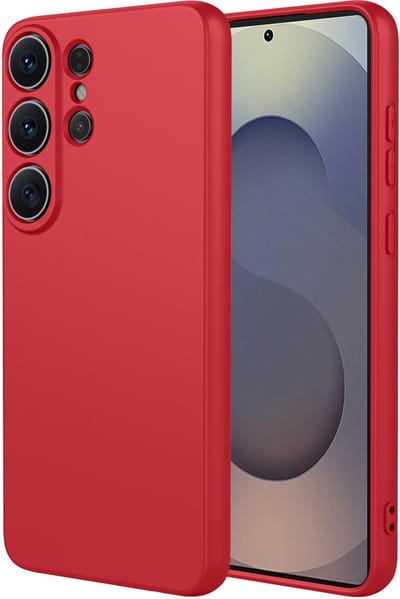 MobyDefend Hoesje - Geschikt voor Samsung Galaxy S26 Ultra - Matte Siliconen Backcover - Framboosrood
