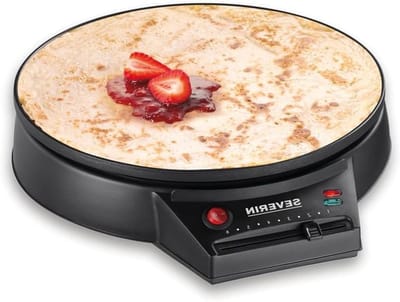 Crêpesmaker - Pannenkoekenmaker - Zoete lekkernijen - Traploze temperatuur - 30 cm diameter - Zwart