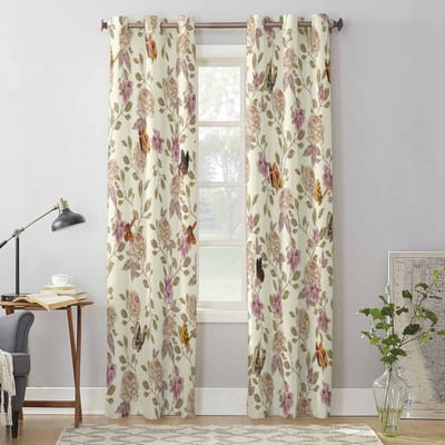 Bloemen Bladeren Vlinder Retro Raamgordijnen voor Woonkamer Luxe Slaapkamer Gordijn Keuken Jaloezieën Drapes Gordijnen 135W x 60H(cm) x1 gray