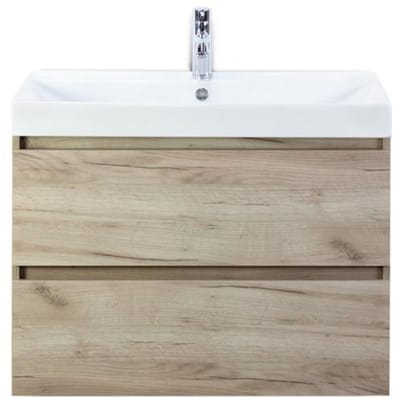 Maxx XL Badmeubelset 80 cm - Craft Oak - Wastafel Just 1 Kraangat
