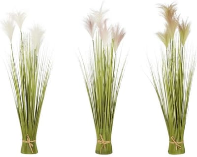 Mica Decorations Gras Bundel - 70 x 10 cm - Roze - Lichtbruin - Wit - 3 stuks