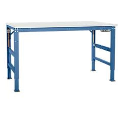 Werktafel Ergo, elektro-hydrauliek, blad melamine, 1250 x 800 mm, briljantblauw
