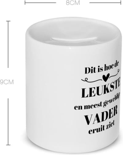 Akyol - dit is hoe de leukste en meest geweldigste vader eruit ziet Spaarpot - Papa - meest leukste vader - vader cadeautjes - vaderdag - verjaardag - geschenk - kado - vader artikelen - 350 ML inhoud