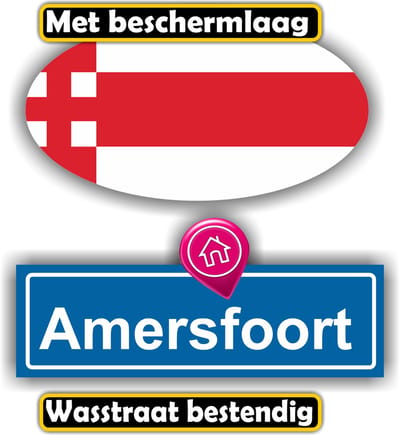 Jerma - Amersfoort - Auto - Sticker - set 2 - Ovaal 13x7 cm - rechthoek 13x6 cm - Zelfklevend - Vinyl