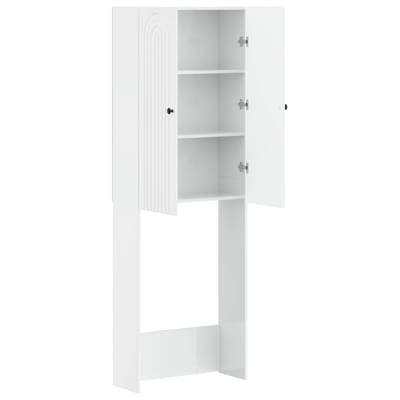 vidaXL - Toiletkast - ALKMAAR - Hoogglans - Wit - 66 - x - 25,5 - x - 190 - cm