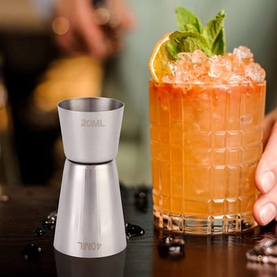 Dailygoods- Jigger Dubbel - Roestvrij Staal - Cocktailmaatje - Maatbeker - Baraccessoire - Duurzaam en Gezond