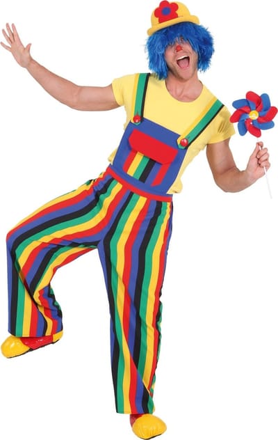 Tuinbroek Clown Gestreept Volwassenen - Maat 46/48