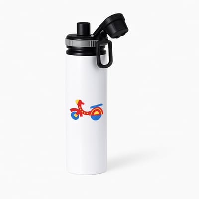 Hacebo® - speelgoed motor waterfles met draaidop grijs - Motor - Motorsport liefhebbers - Brommer - tweewieler - cadeau - water fles - 850ML