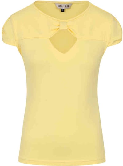 Banned - Be Free Jersey Top - 2XL - Geel