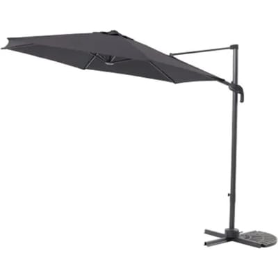 Central Park Zweefparasol Vive - D 290cm - Antraciet - 360° Draaibaar 180g/m² Aluminium Mast