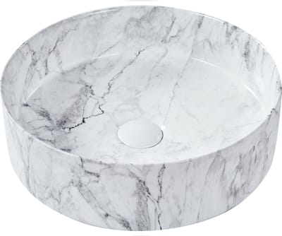 MANIS - Wastafel - Wit marmer - 40 cm - Keramiek