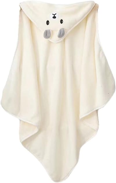 Babybadcape met capuchon - pasgeboren babybadhanddoek - kinderhanddoek met capuchon - babybadhanddoek - babyhanddoek/kinderhanddoek - 0-5 jaar -105*105cm-Wit