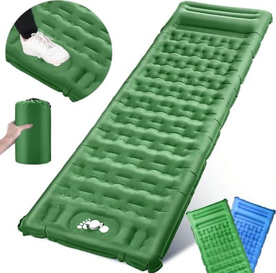 Extra Dikke Zelfopblazende Slaapmat met Voetpomp - 12cm Comfort voor Kamperen en Reizen