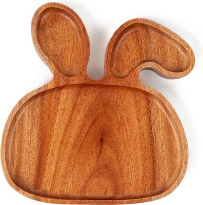 Khaya - houten kinderbord - eco-vriendelijk kinderservies - handgemaakt konijnenbordje