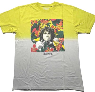 The Doors - Floral Square Heren T-shirt - S - Geel