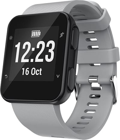 By Qubix - Siliconen bandje - Grijs - Geschikt voor Garmin Forerunner 35 / 30