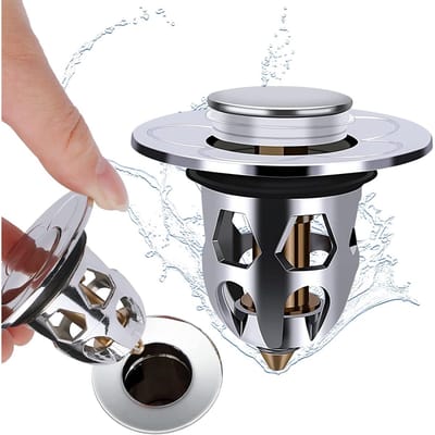 EXCITAT Gootsteenstopper - Afvoerfilter - Eenvoudig te installeren - Duurzaam - voor badkamers - 2 stuks