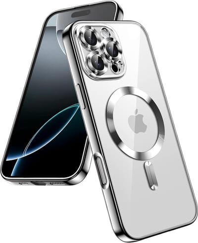 Casemania Hoesje Geschikt voor Apple iPhone 16 Pro Max - Zilver - Siliconen Back Cover - Geschikt voor MagSafe