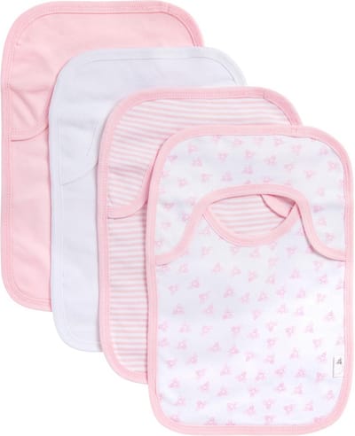 Set van 4 Biologisch Katoenen Babyslabbetjes Schouderstijl – Zacht en Absorbent voor Jongens en Meisjes