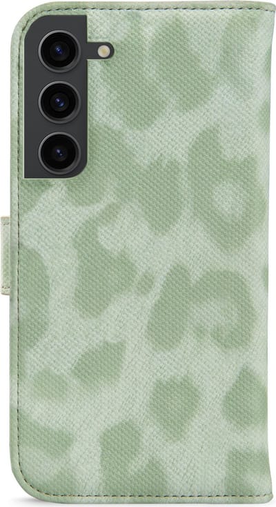 My Style Telefoonhoesje geschikt voor Samsung Galaxy S23 Hoesje | My Style Flex Wallet Bookcase Portemonnee | Pasjeshouder voor 3 Pasjes | Telefoonhoesje voor Pinpas / OV Kaart / Rijbewijs - Green Leopard | Groen